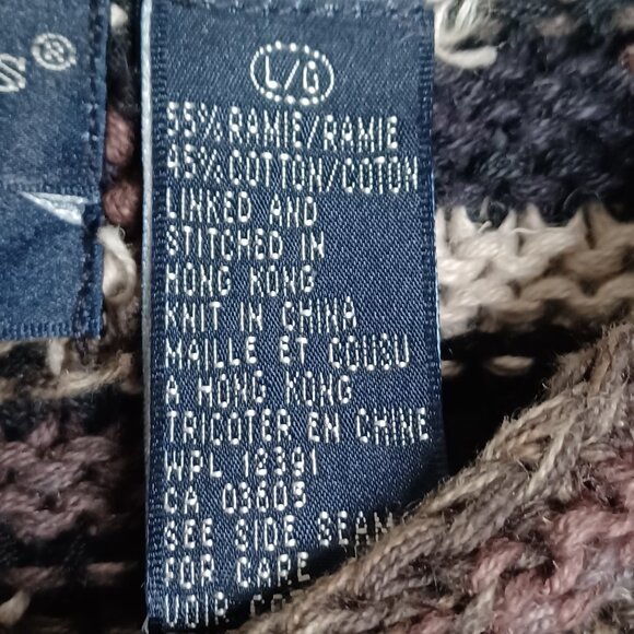 Northern Isles Sweater Mens L Multicolor Knitted by Hand Thick Cable Fisherman - Picture 6 of 6